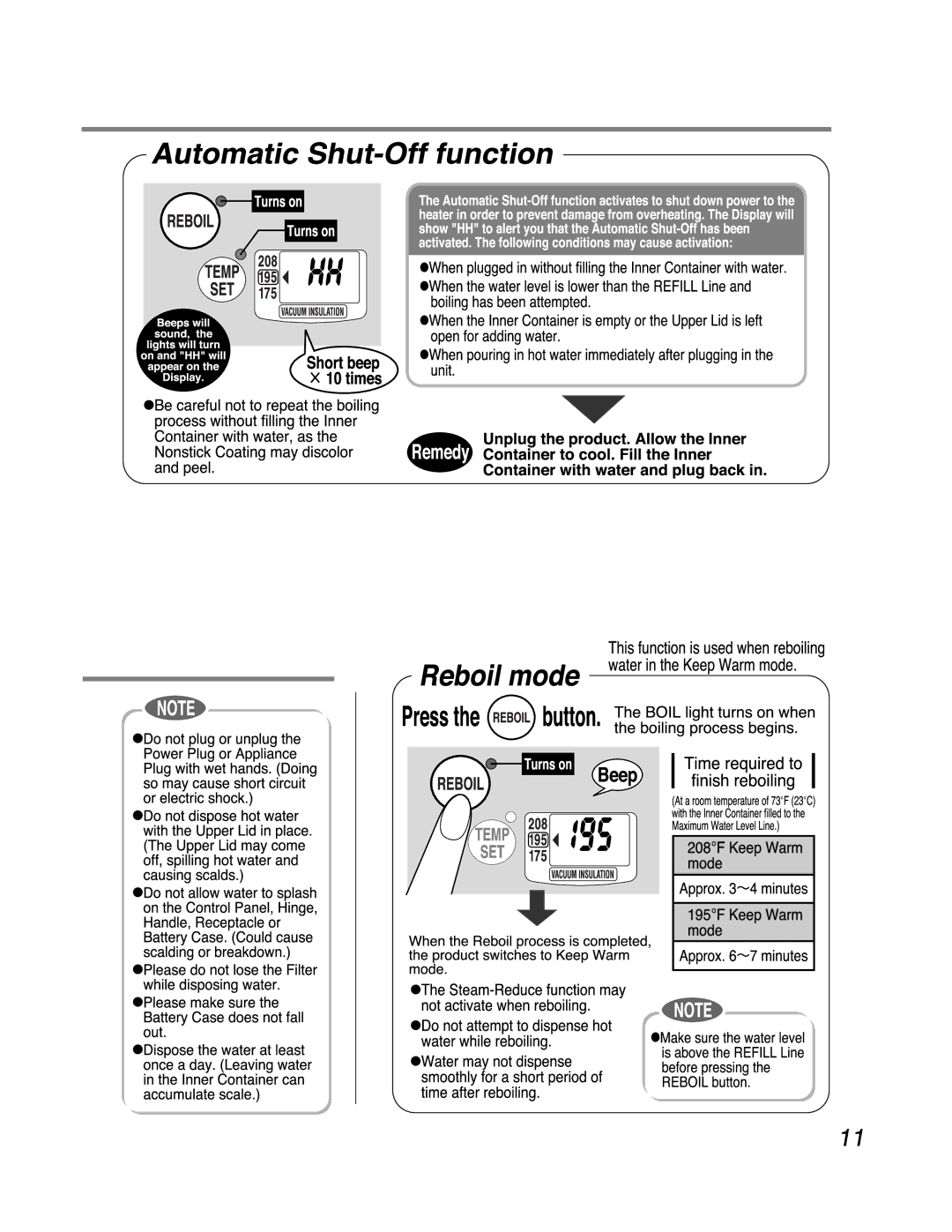 Zojirushi CV-DYC40 manual 