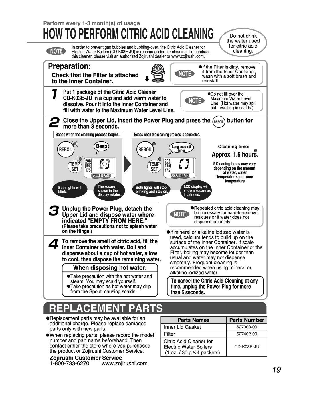 Zojirushi CV-DYC40 manual 