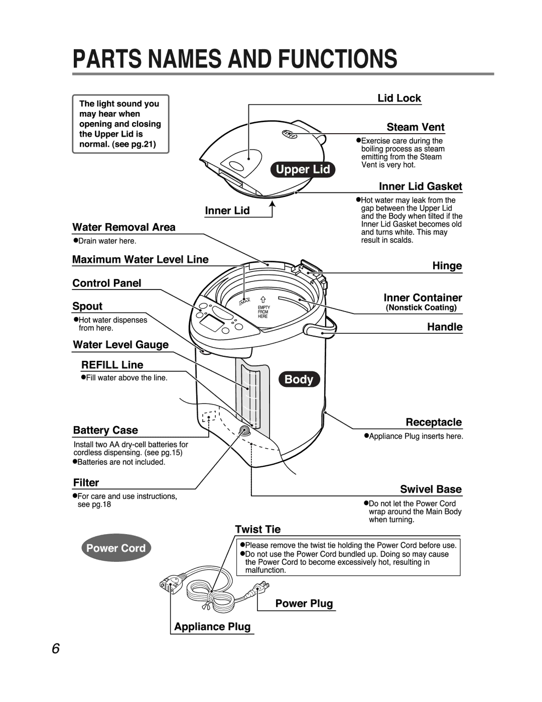 Zojirushi CV-DYC40 manual 