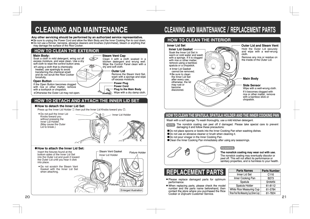 Zojirushi NP-GBC05 manual 