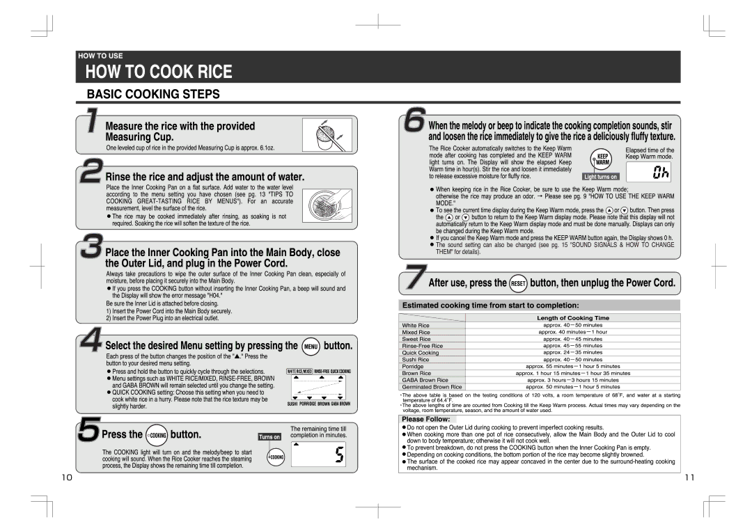 Zojirushi NP-GBC05 manual 