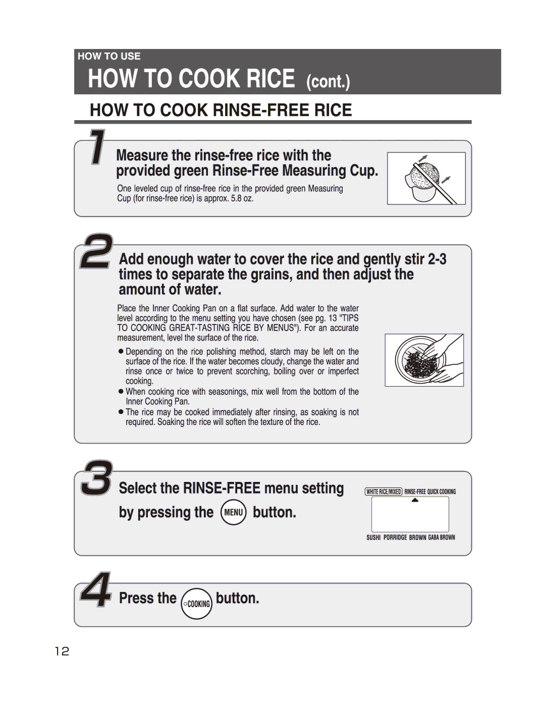 Zojirushi NP-GBC05 manual 