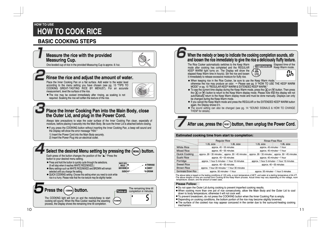 Zojirushi np-kac10 manual 