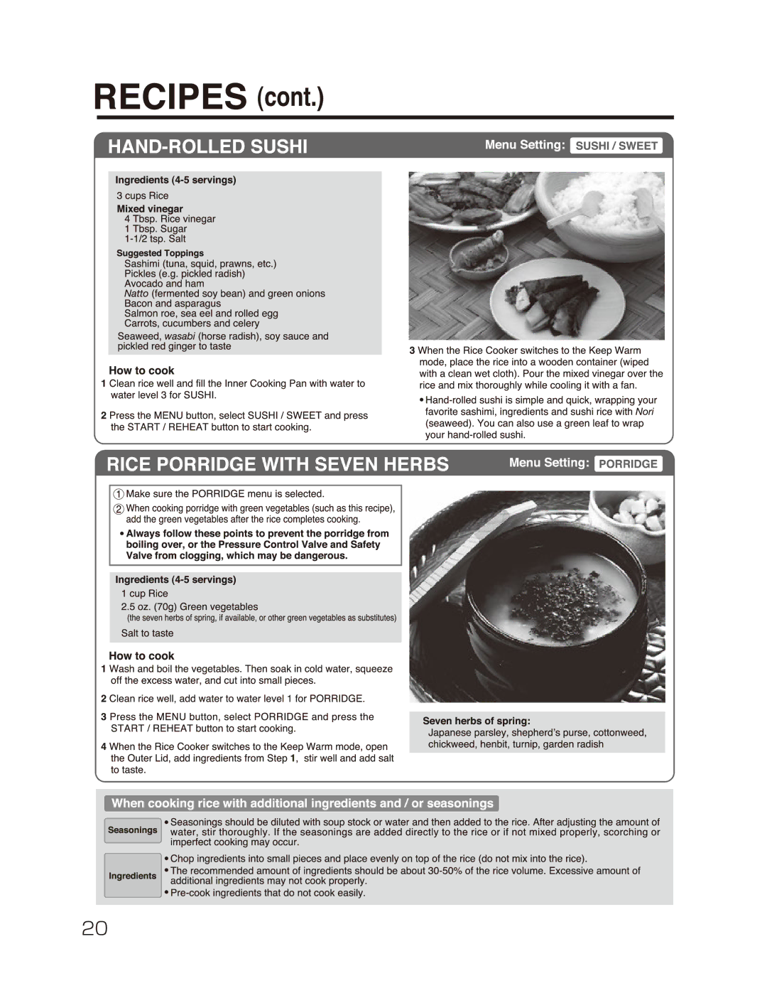 Zojirushi NP-NVC18, NP-NVC10 manual 