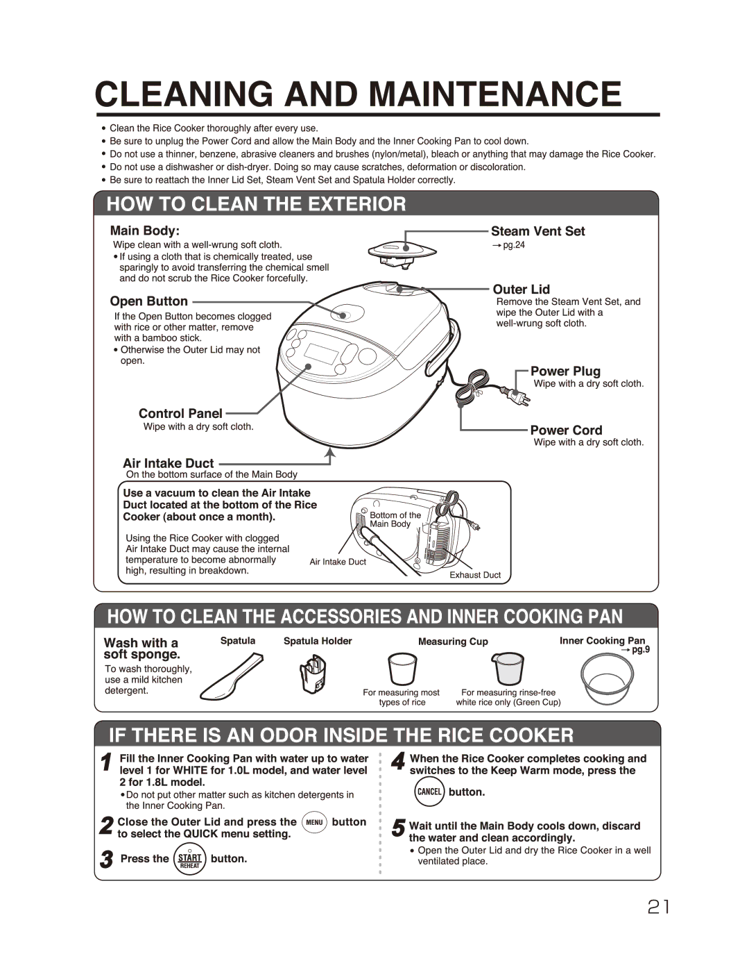 Zojirushi NP-NVC10, NP-NVC18 manual 