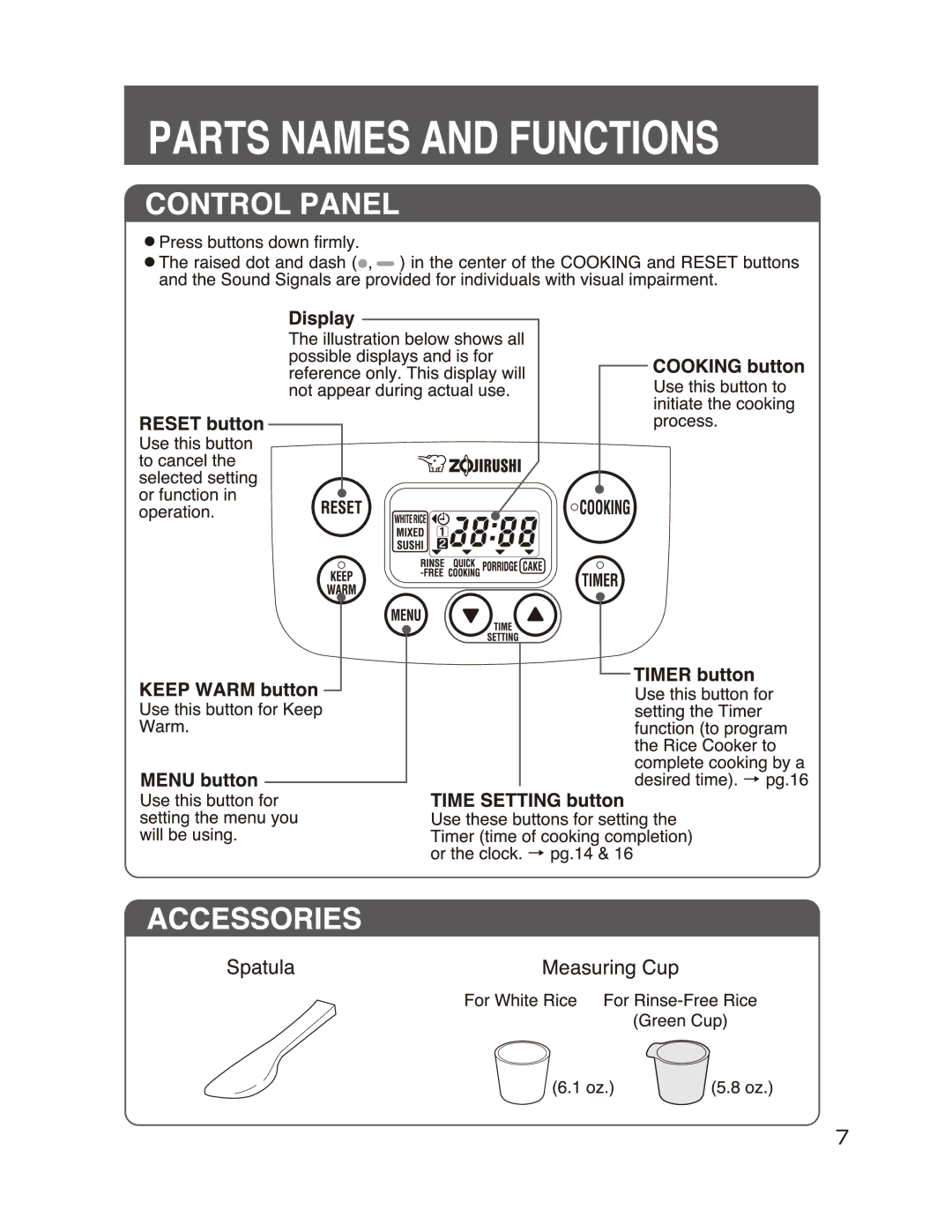 Zojirushi NS-VGC05 manual 