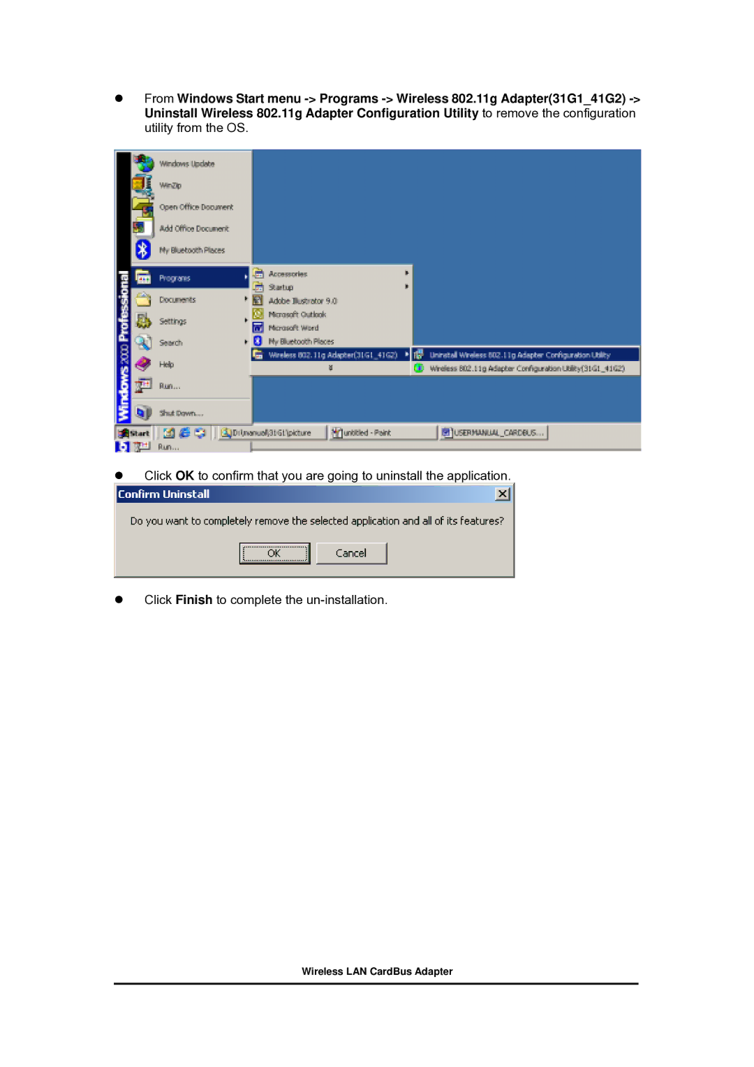 Zonet Technology 802.11 g 54Mbps Wireless LAN CardBus Adapter user manual 