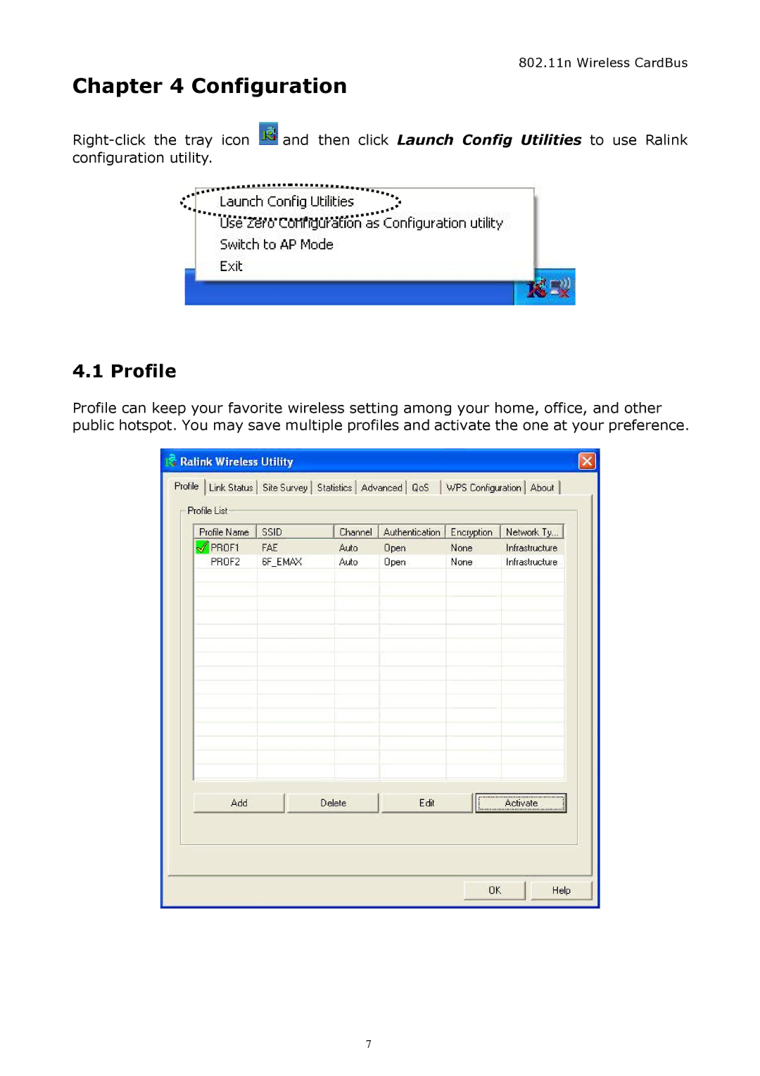 Zonet Technology ZEW1542 manual Configuration, Profile 