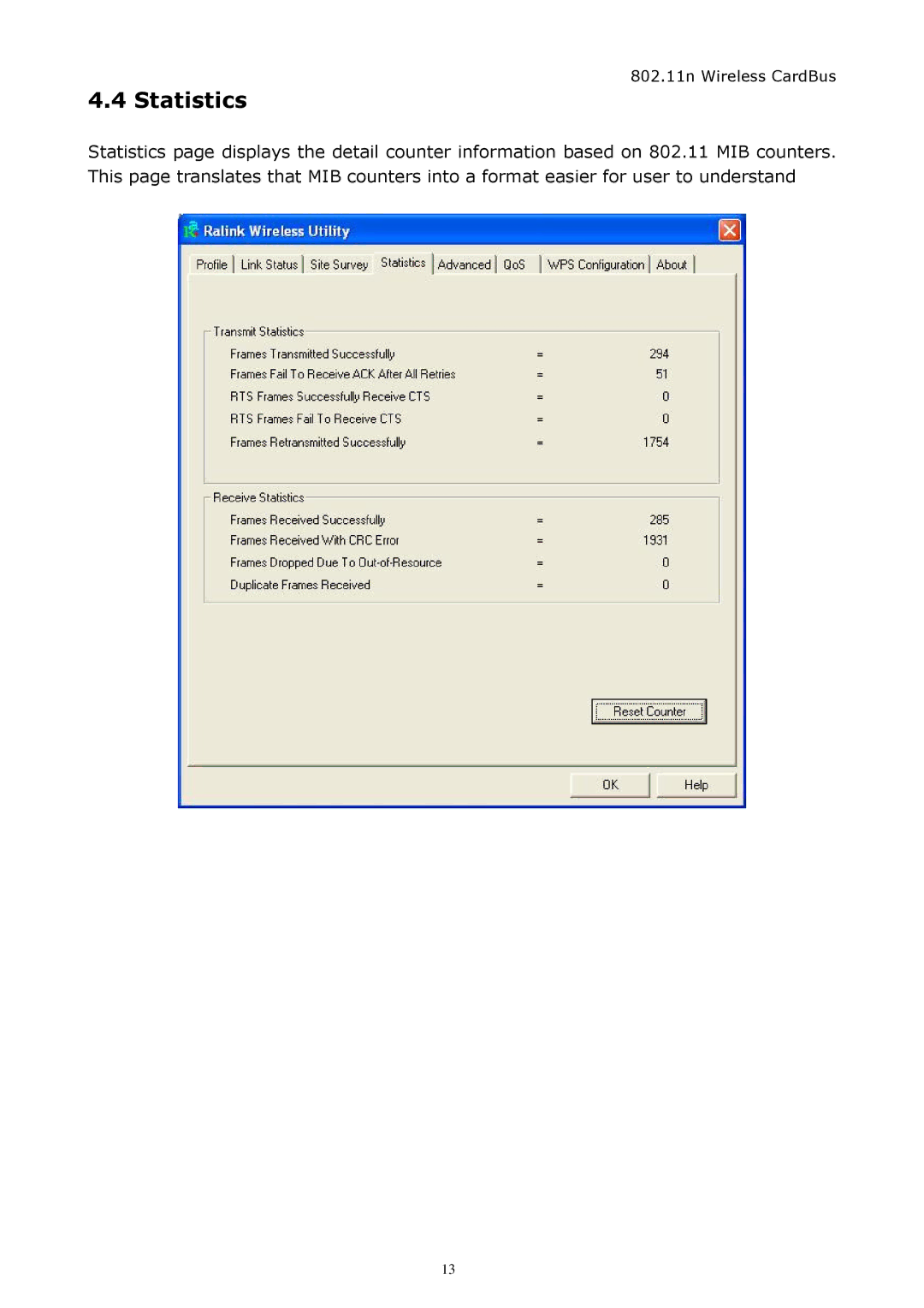 Zonet Technology ZEW1542 manual Statistics 