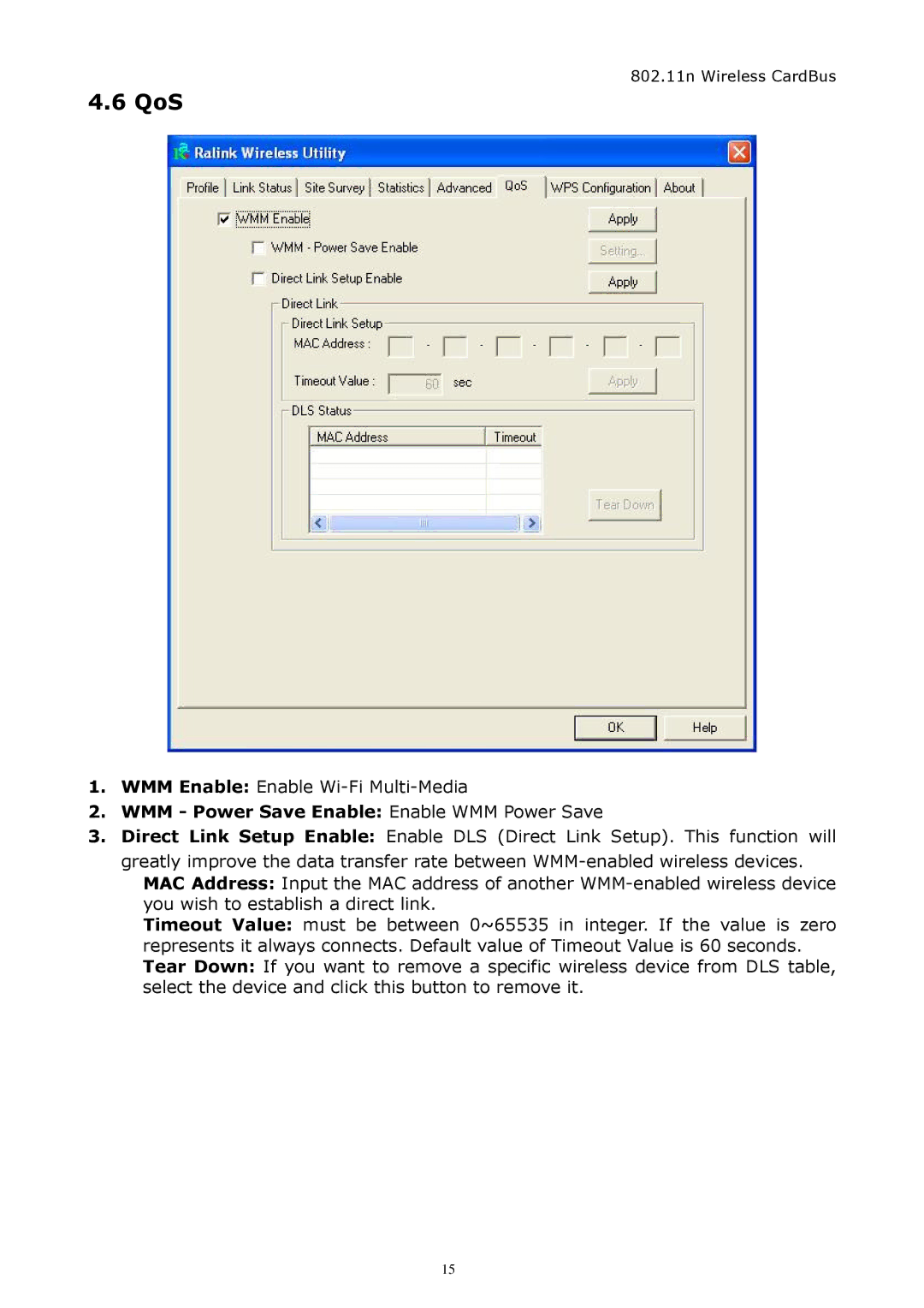 Zonet Technology ZEW1542 manual QoS 