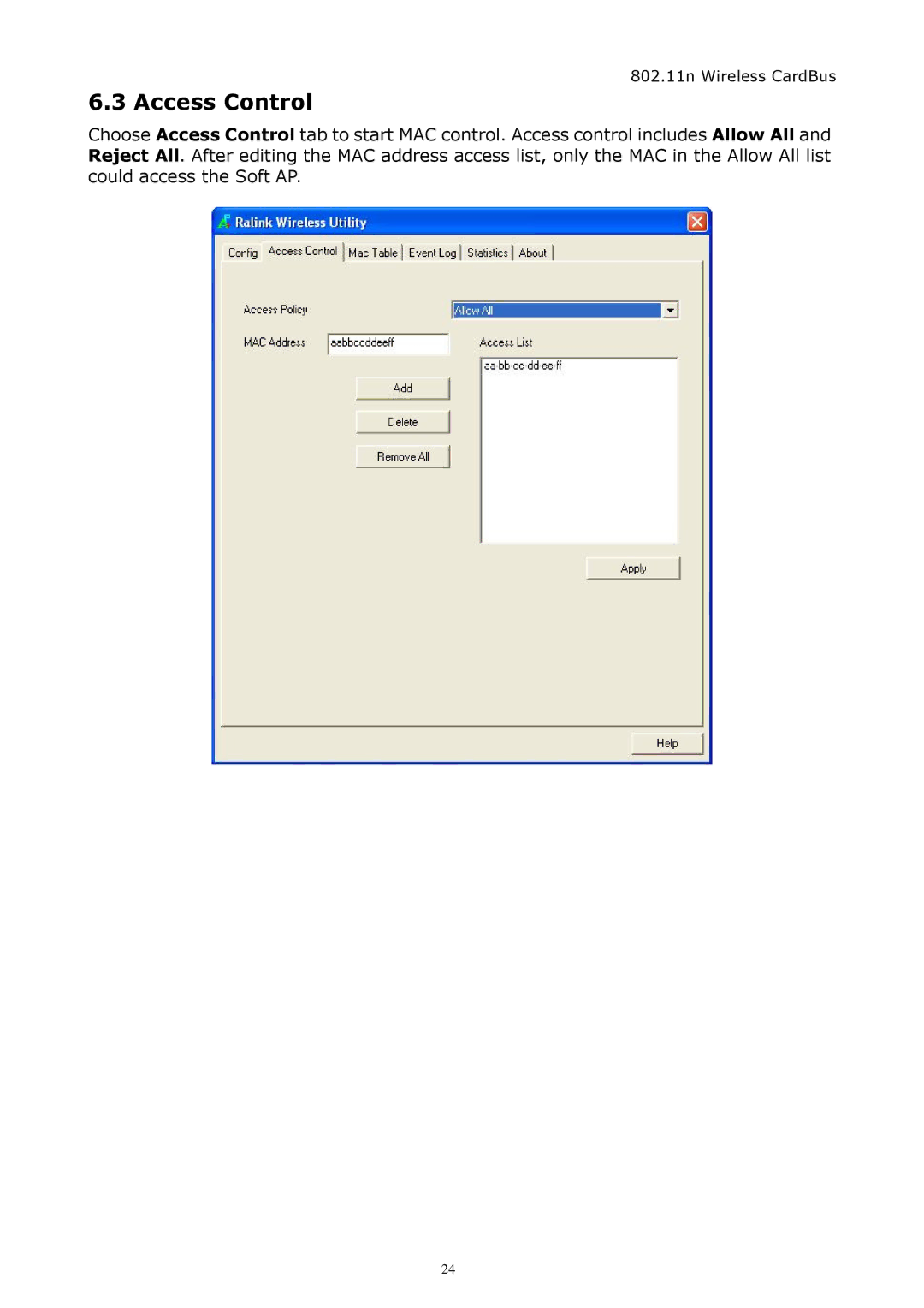 Zonet Technology ZEW1542 manual Access Control 