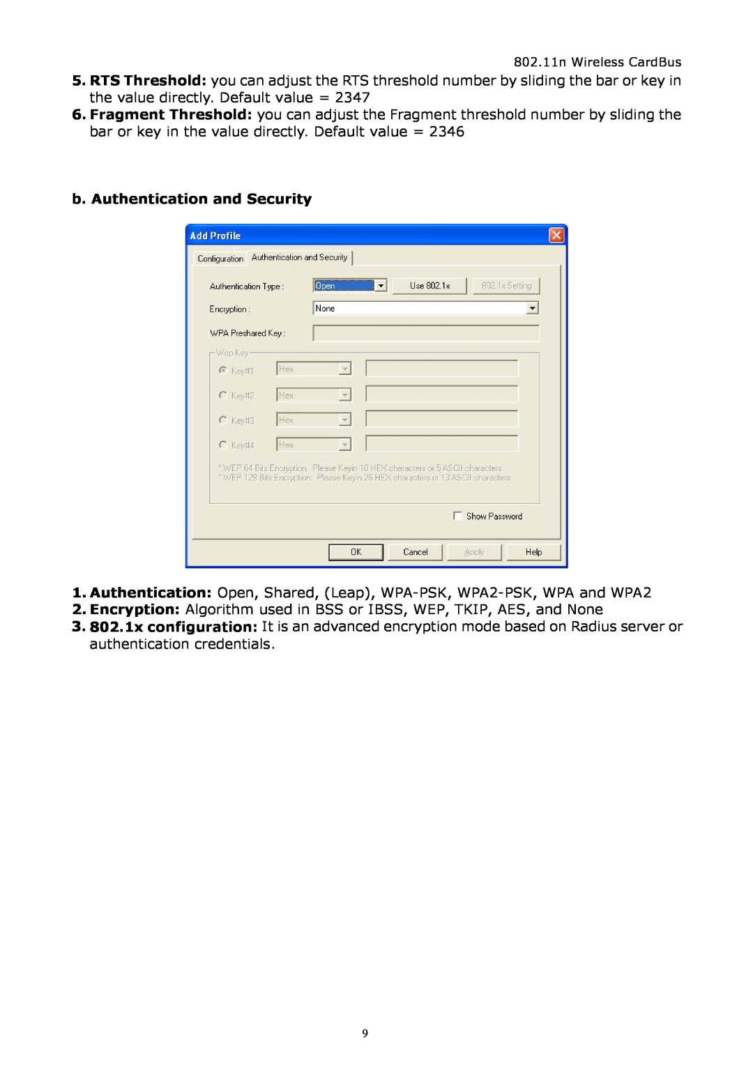 Zonet Technology ZEW1542 manual b. Authentication and Security 