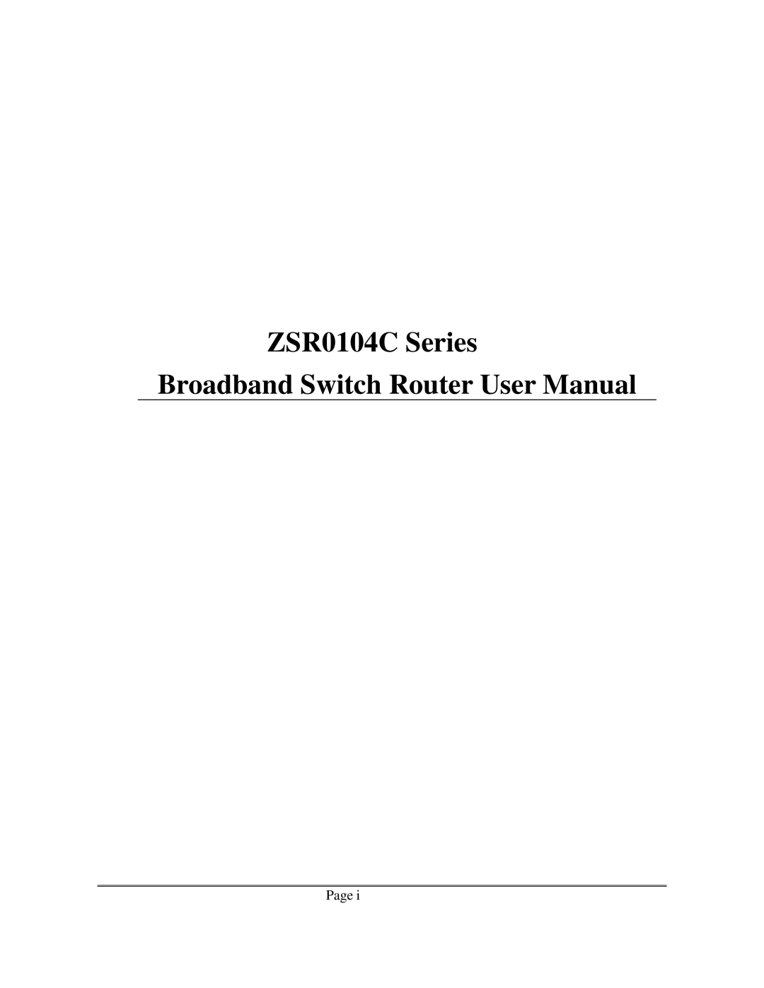 Zonet Technology ZSR0104C Series user manual 