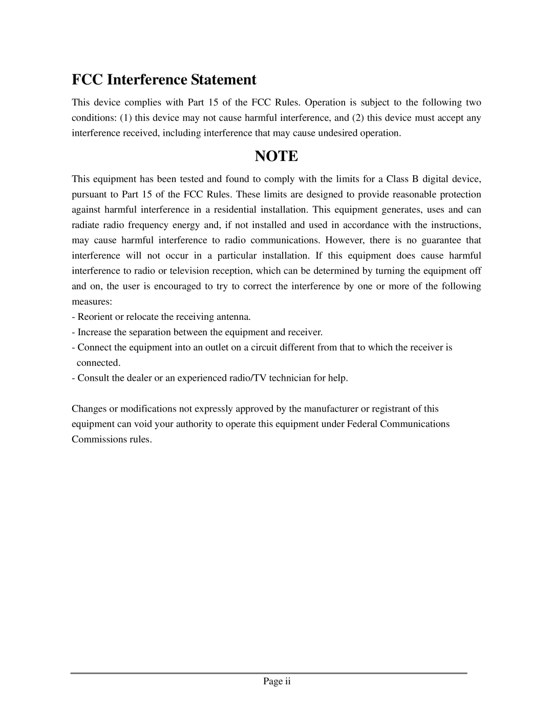 Zonet Technology ZSR0104C Series user manual FCC Interference Statement 