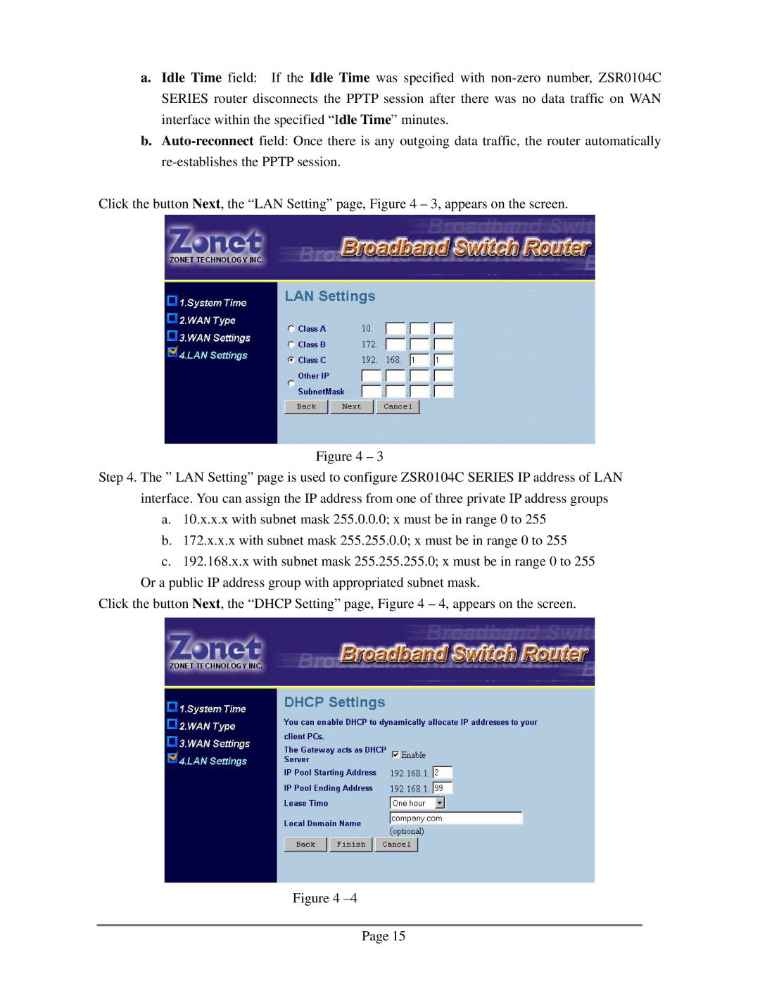 Zonet Technology ZSR0104C Series user manual 