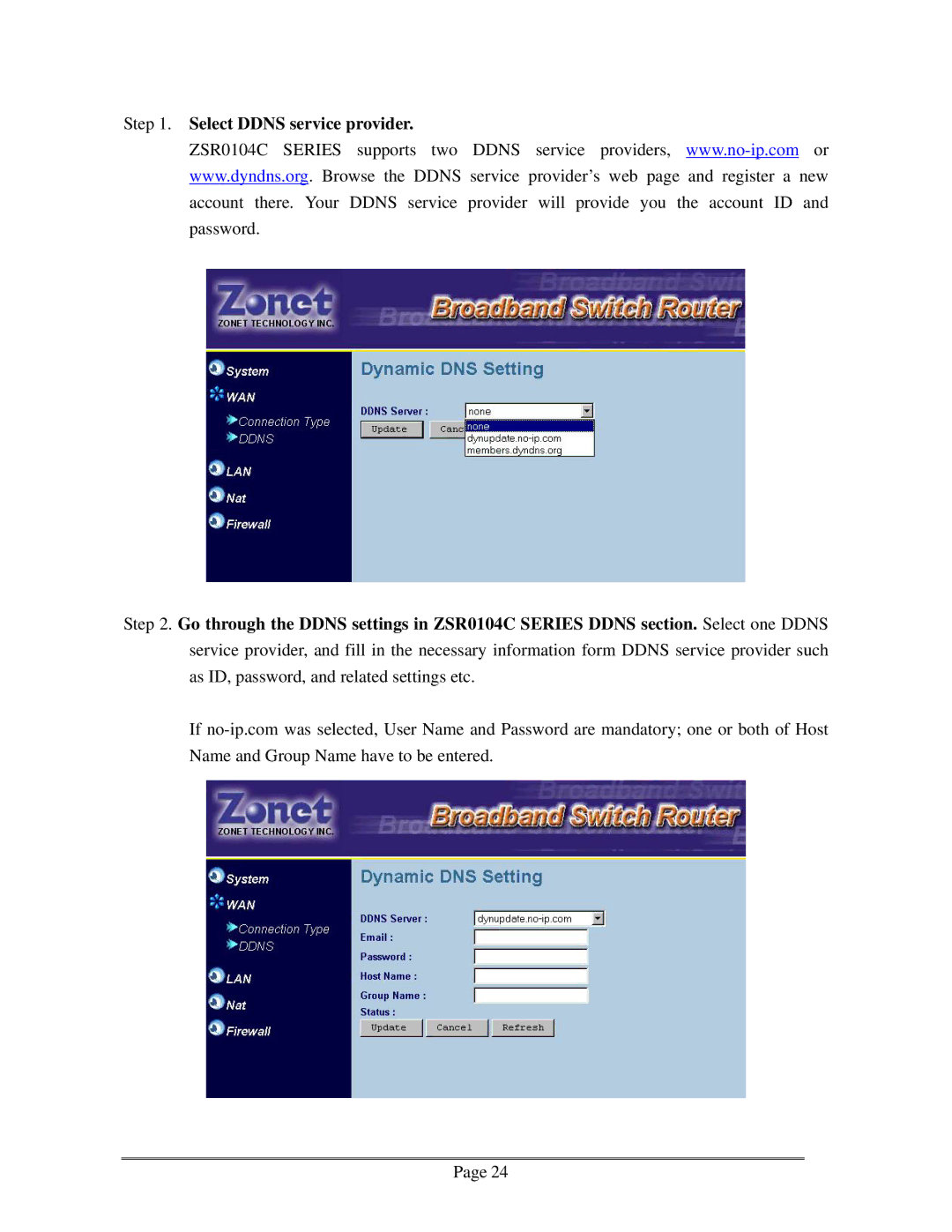 Zonet Technology ZSR0104C Series user manual 