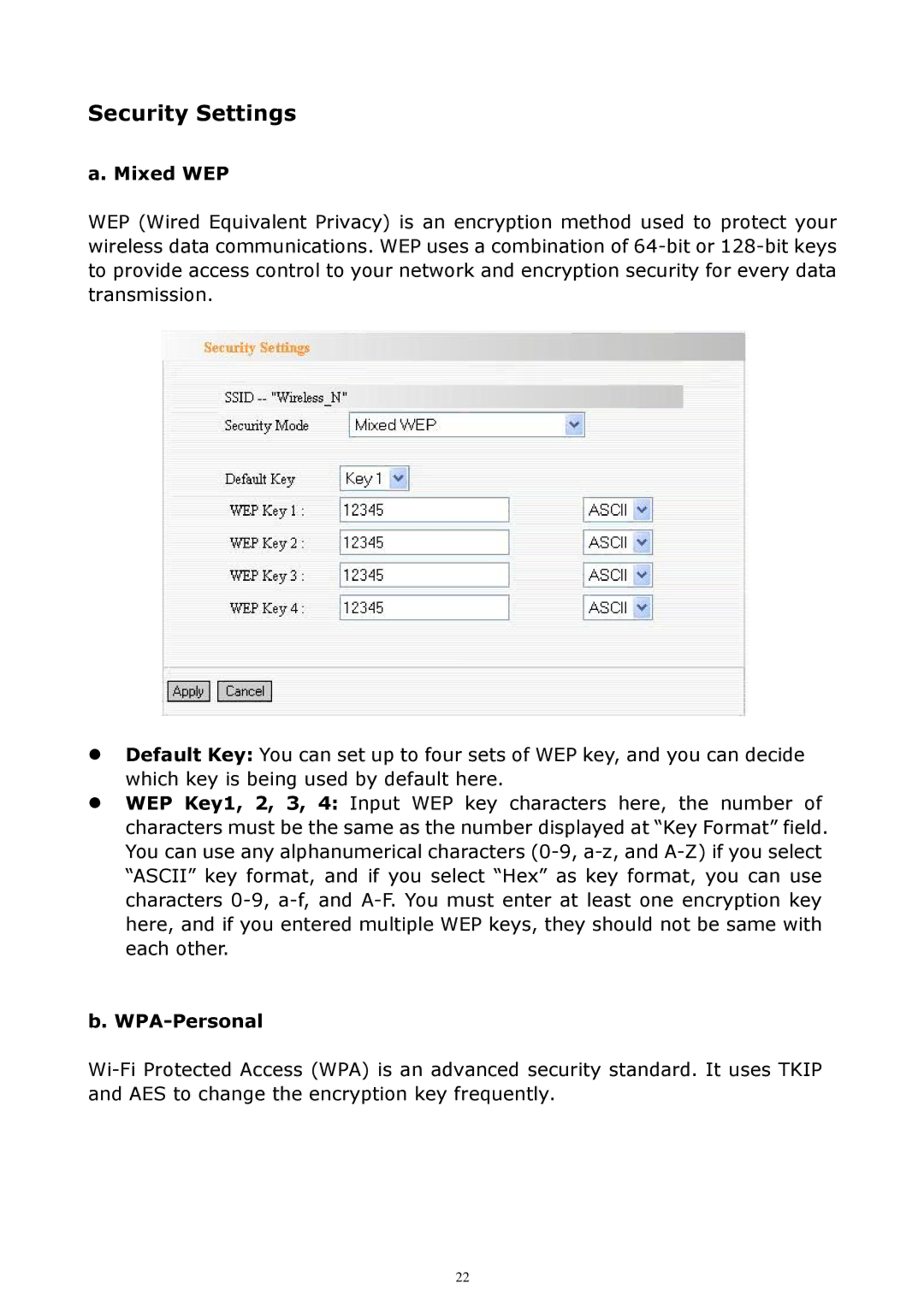 Zonet Technology ZSR4154WE manual Security Settings 