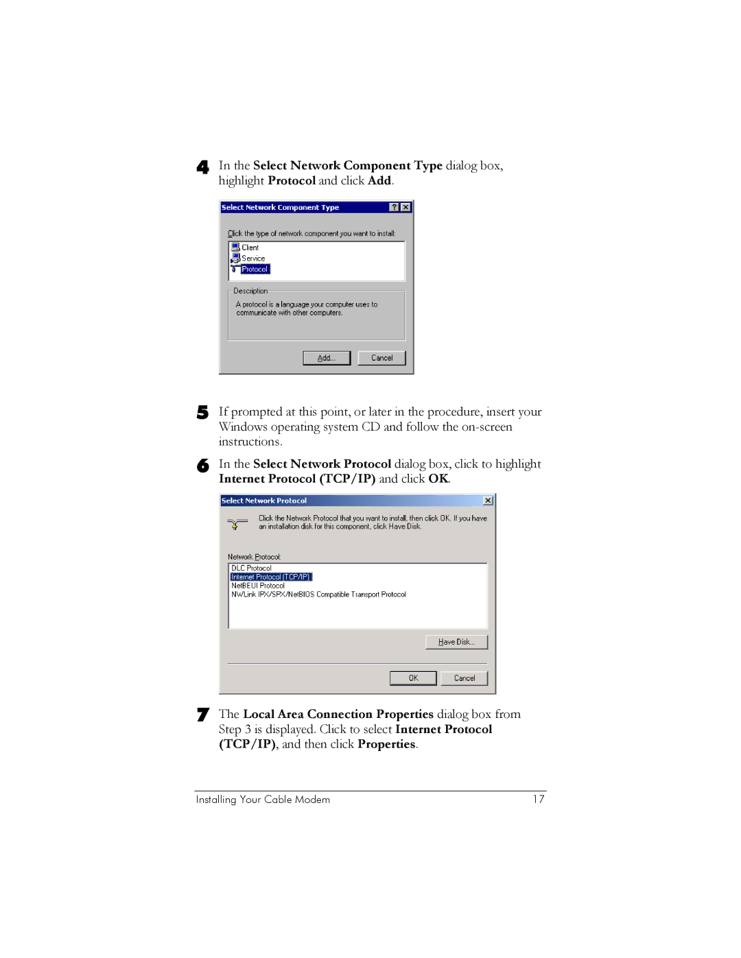 Zoom 10BaseT user manual Internet Protocol TCP/IP and click OK 