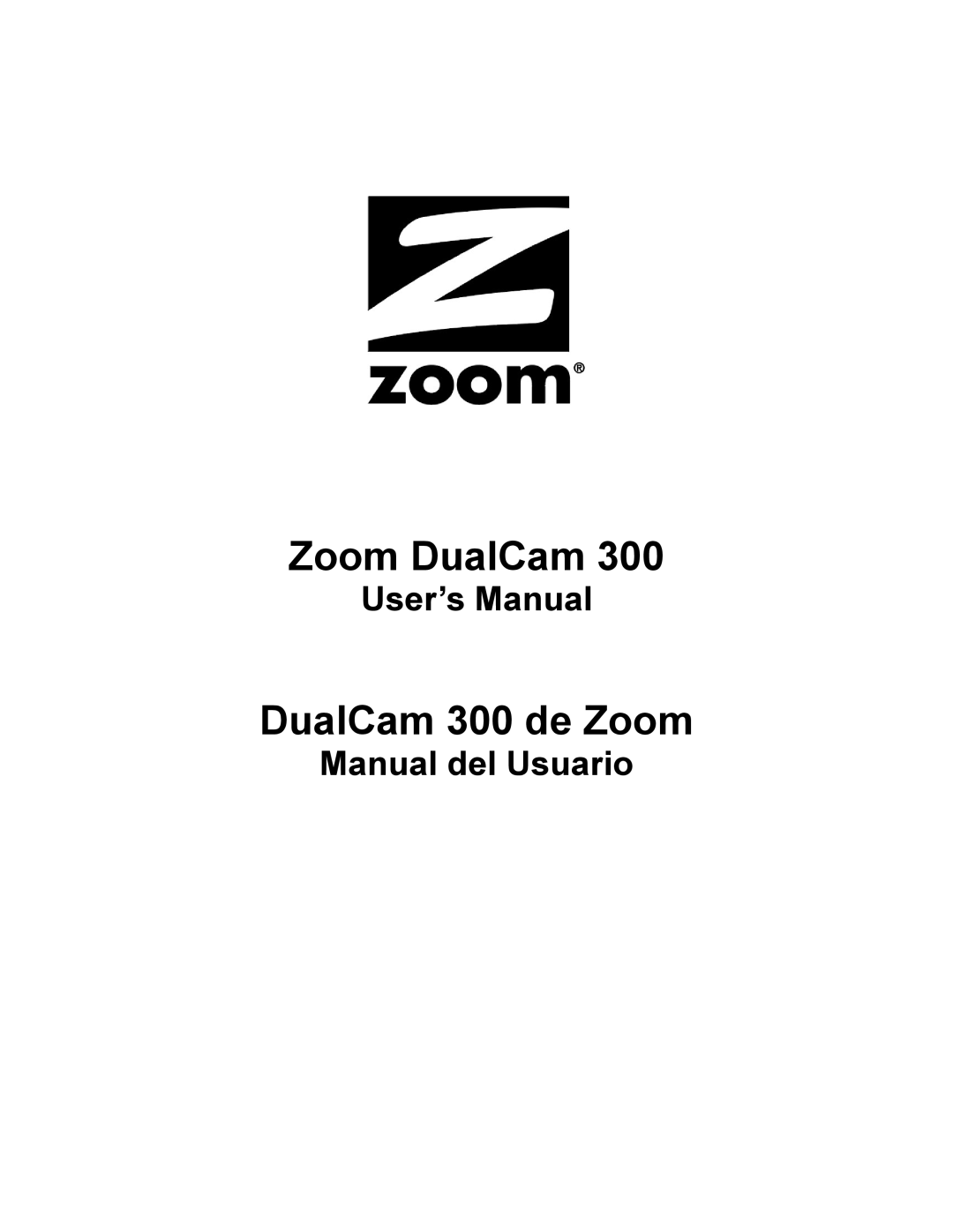 Zoom 300 manual Zoom DualCam 