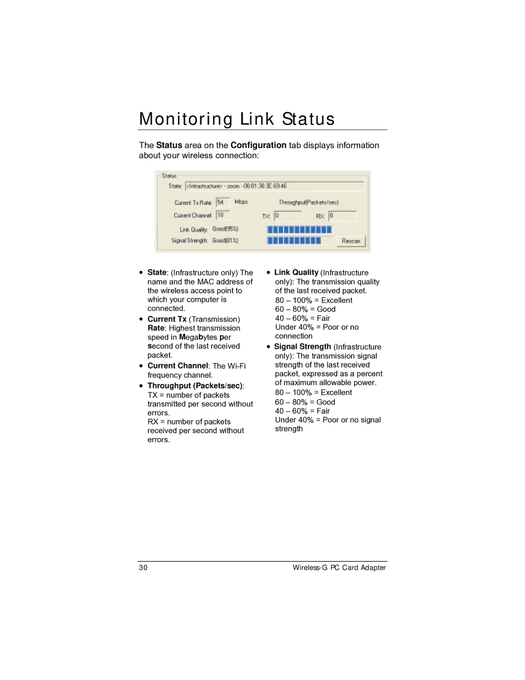 Zoom 4412A/TF manual Monitoring Link Status 