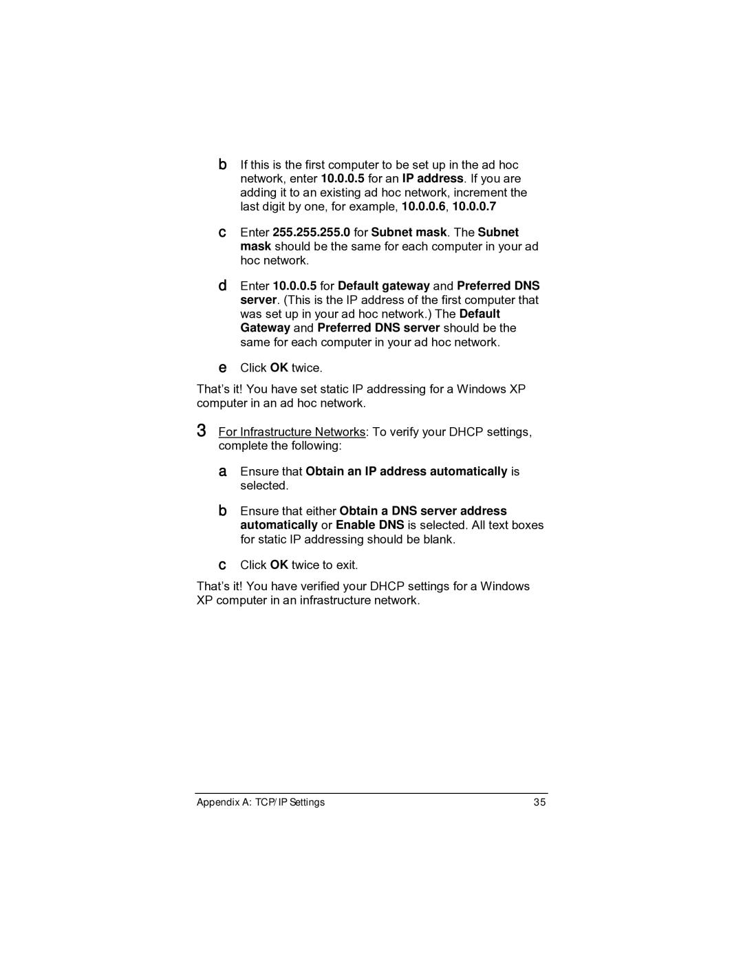 Zoom 4412A/TF manual Appendix a TCP/IP Settings 