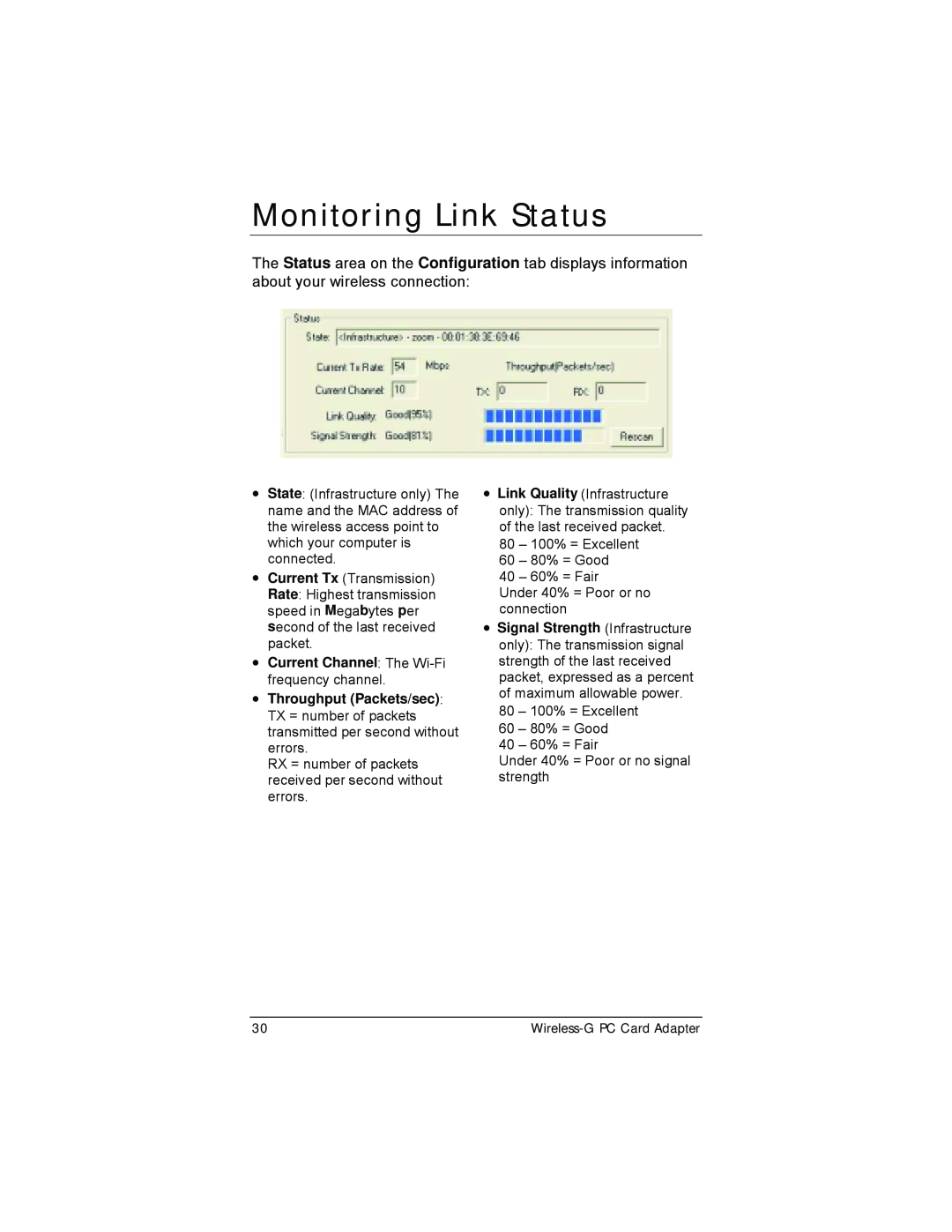 Zoom 4412A/TF manual Monitoring Link Status 