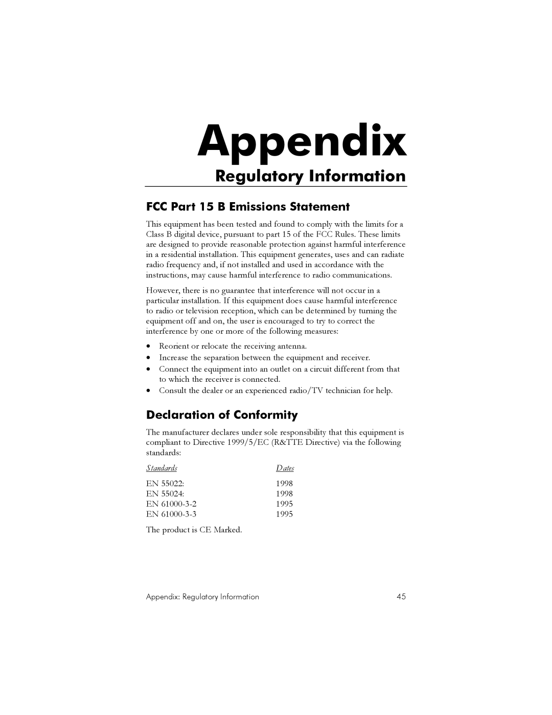 Zoom IG-4160 manual Appendix, Regulatory Information 