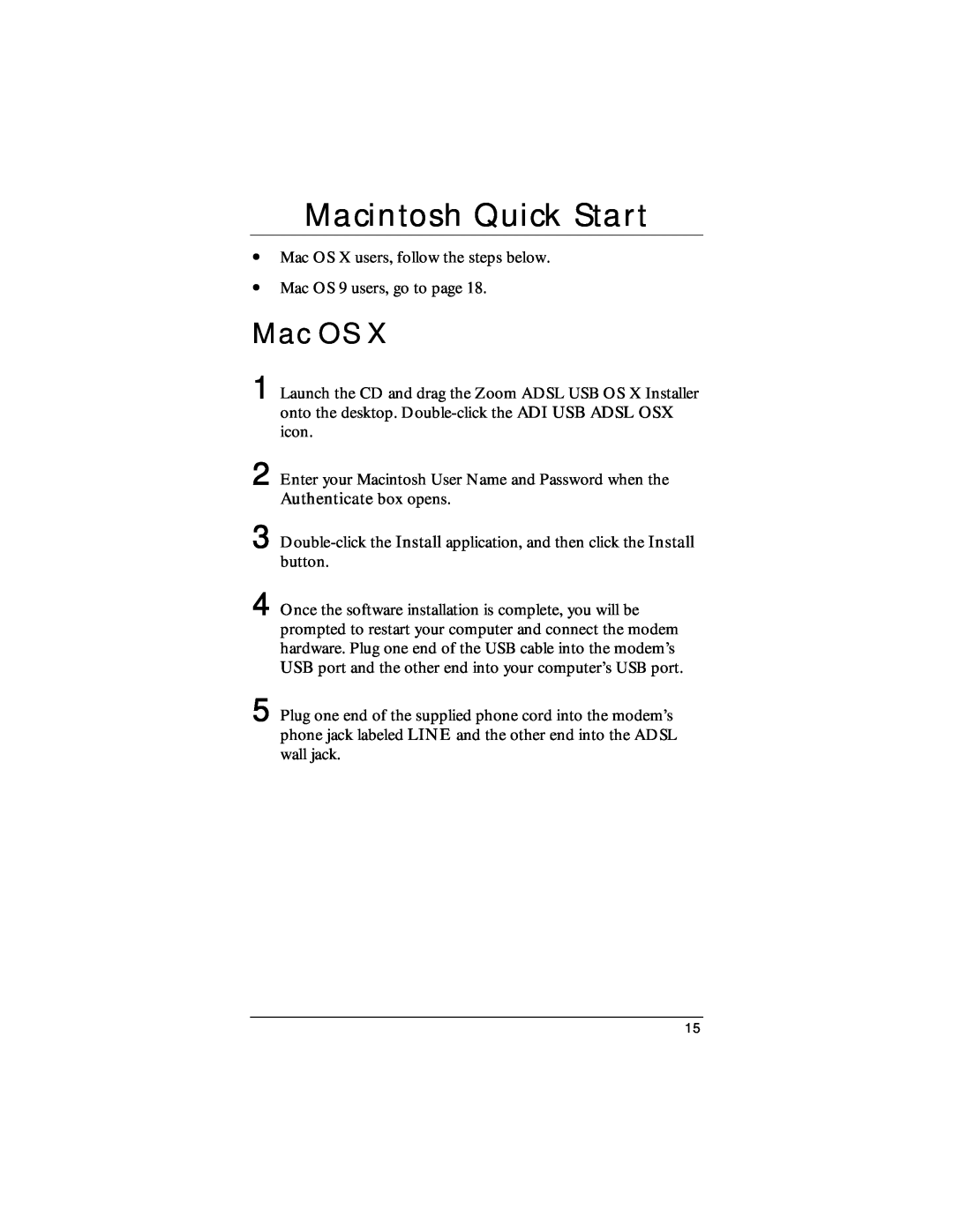 Zoom None quick start Macintosh Quick Start, Mac OS 