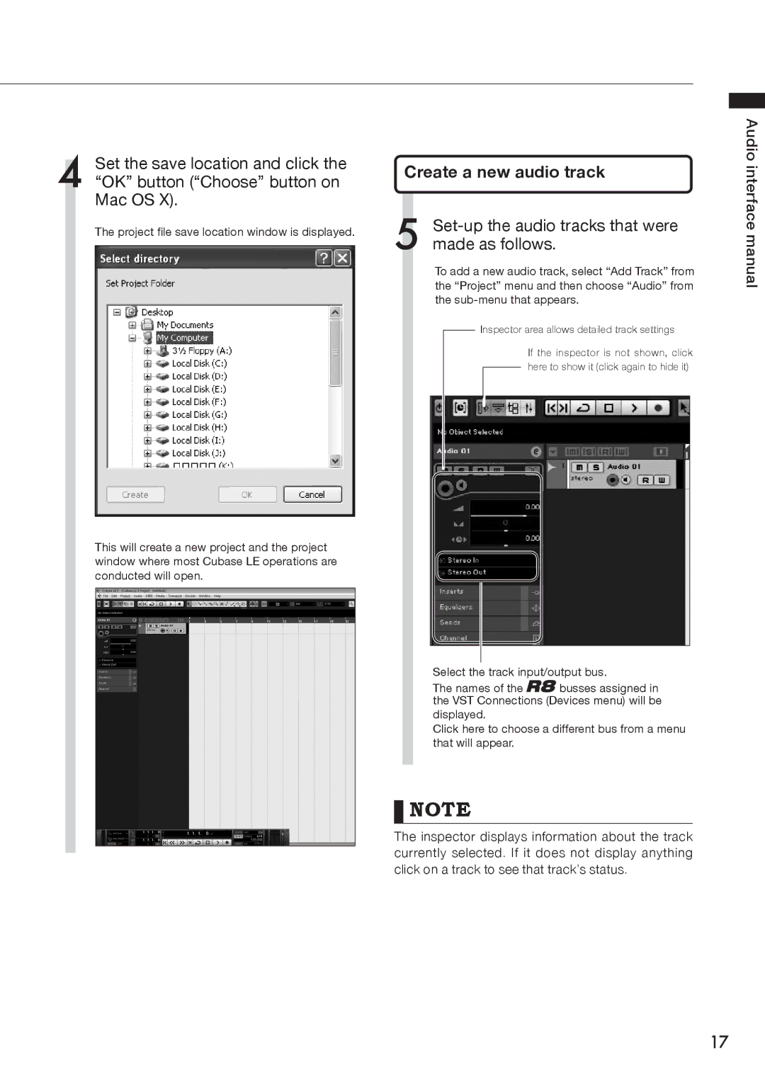 Zoom R8 manual Create a new audio track, Set-up the audio tracks that were made as follows 