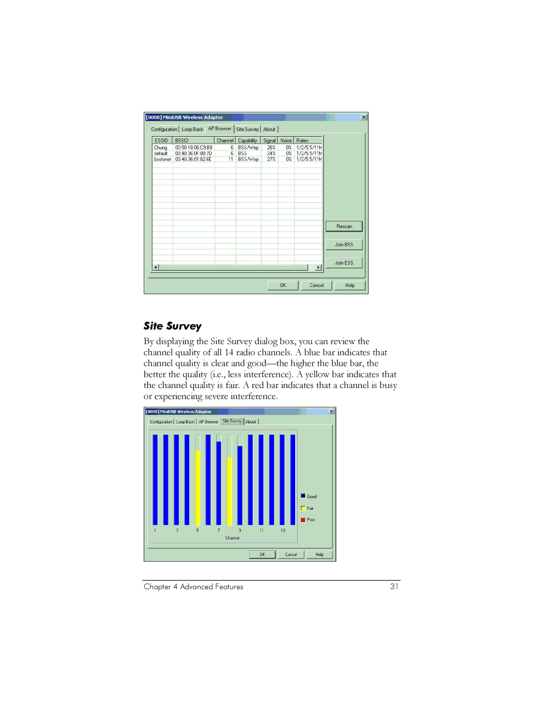 Zoom USB Client manual Site Survey 