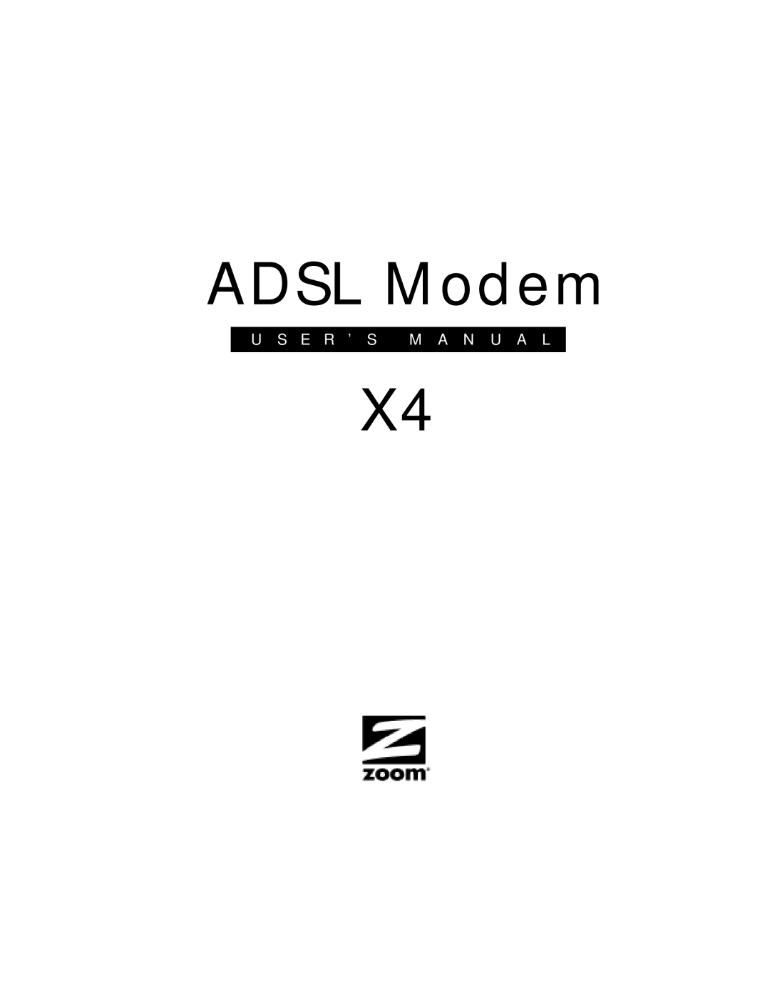 Zoom X4 manual Adsl Modem 