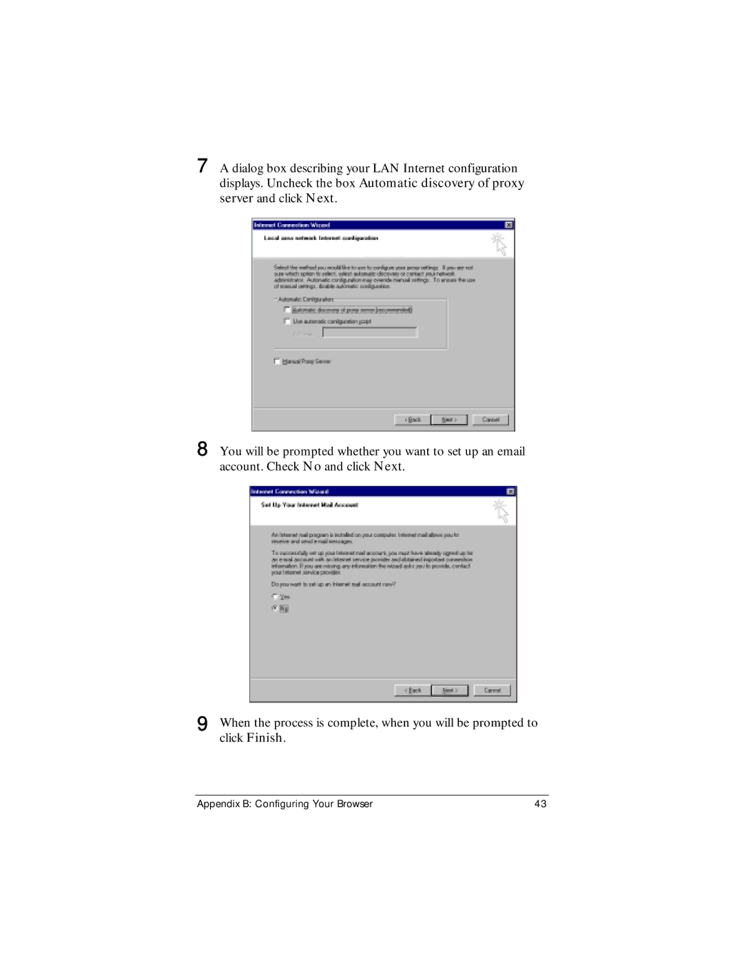 Zoom X4 manual Appendix B Configuring Your Browser 