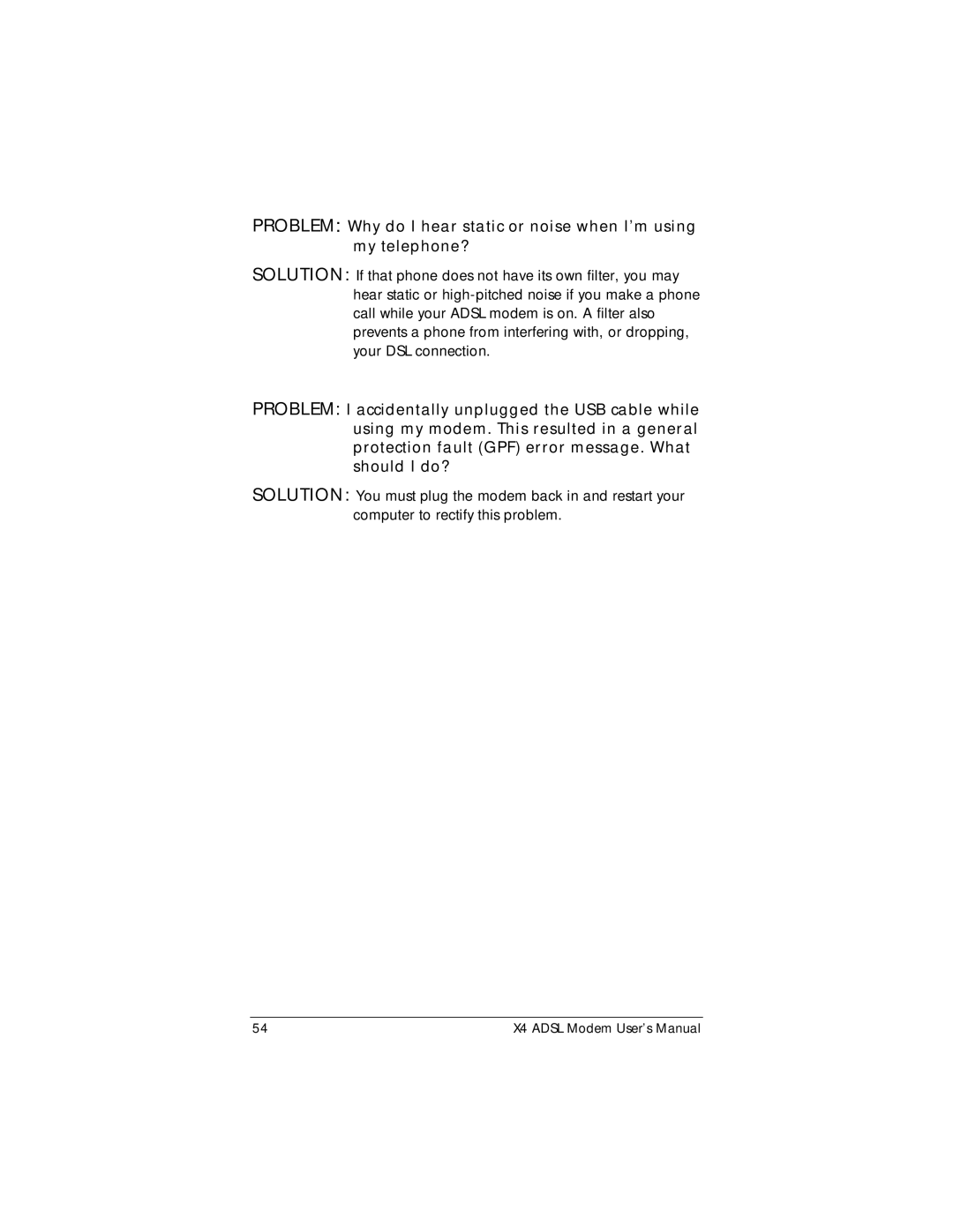 Zoom manual X4 Adsl Modem User’s Manual 