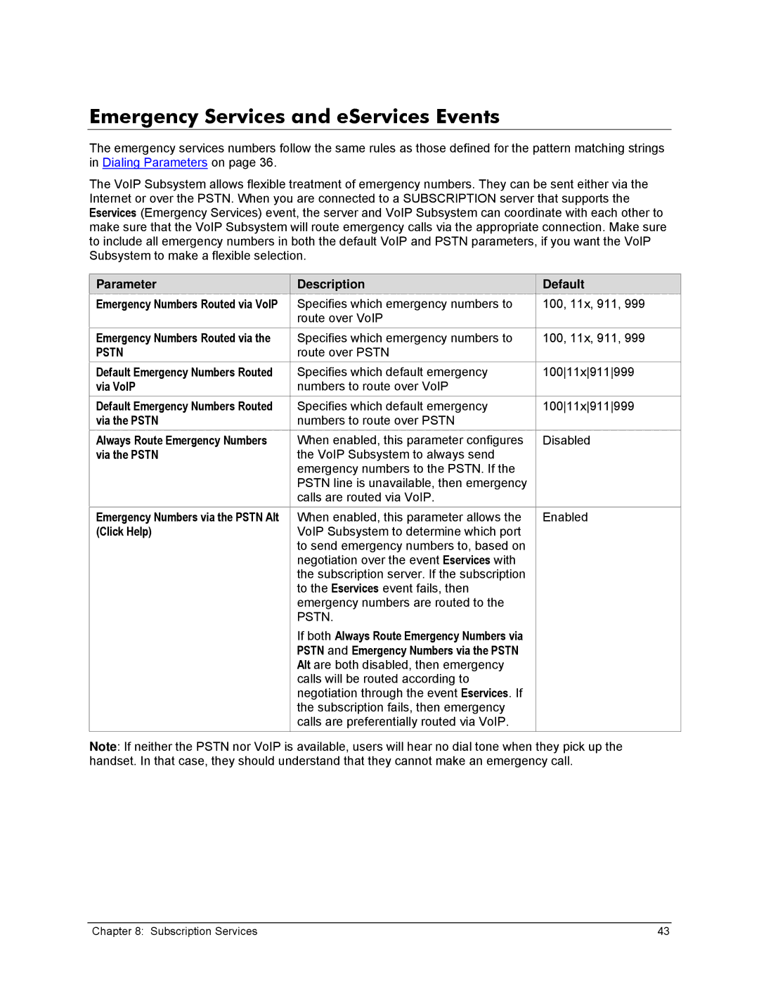 Zoom X6v VoIP manual Emergency Services and eServices Events 