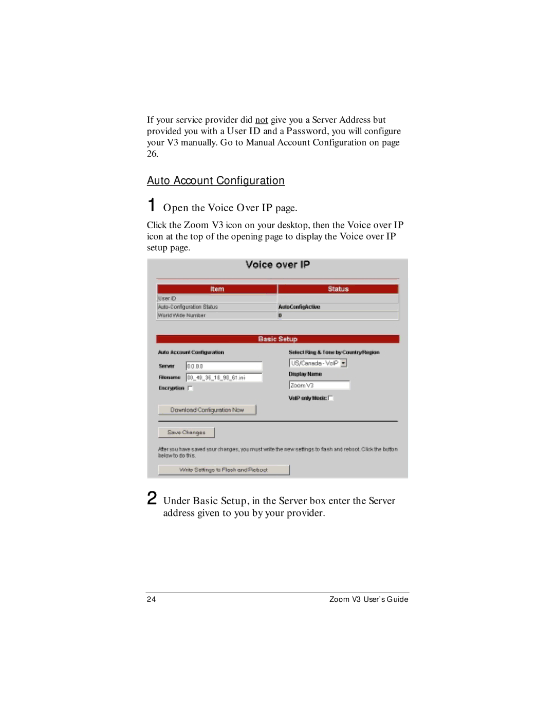 Zoom Zoom V3 manual Open the Voice Over IP 