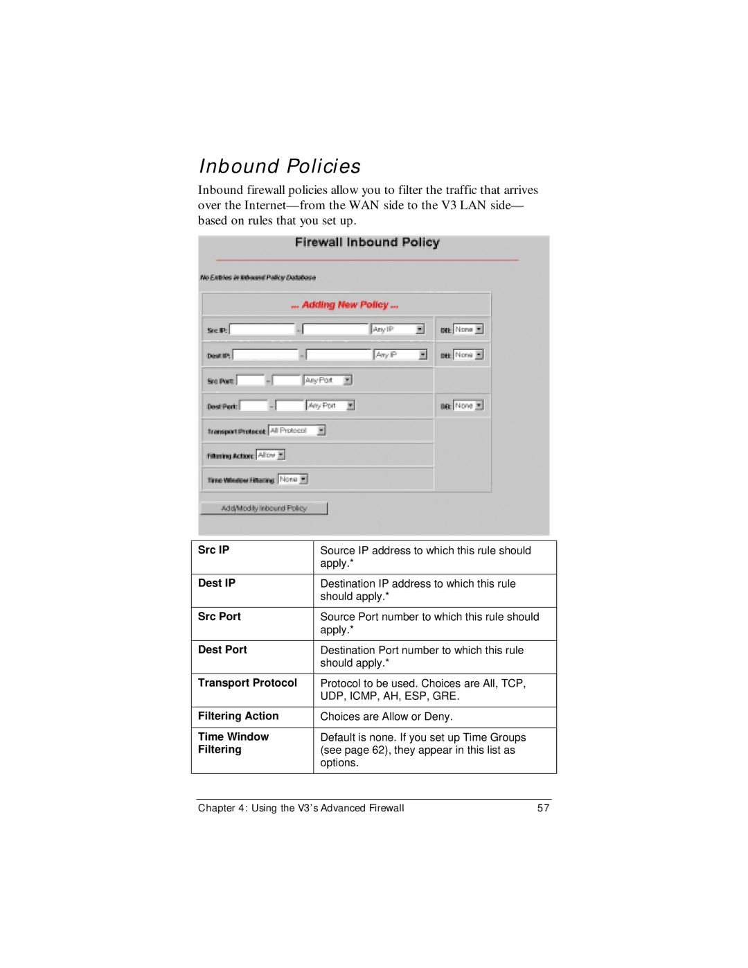 Zoom Zoom V3 manual Inbound Policies 