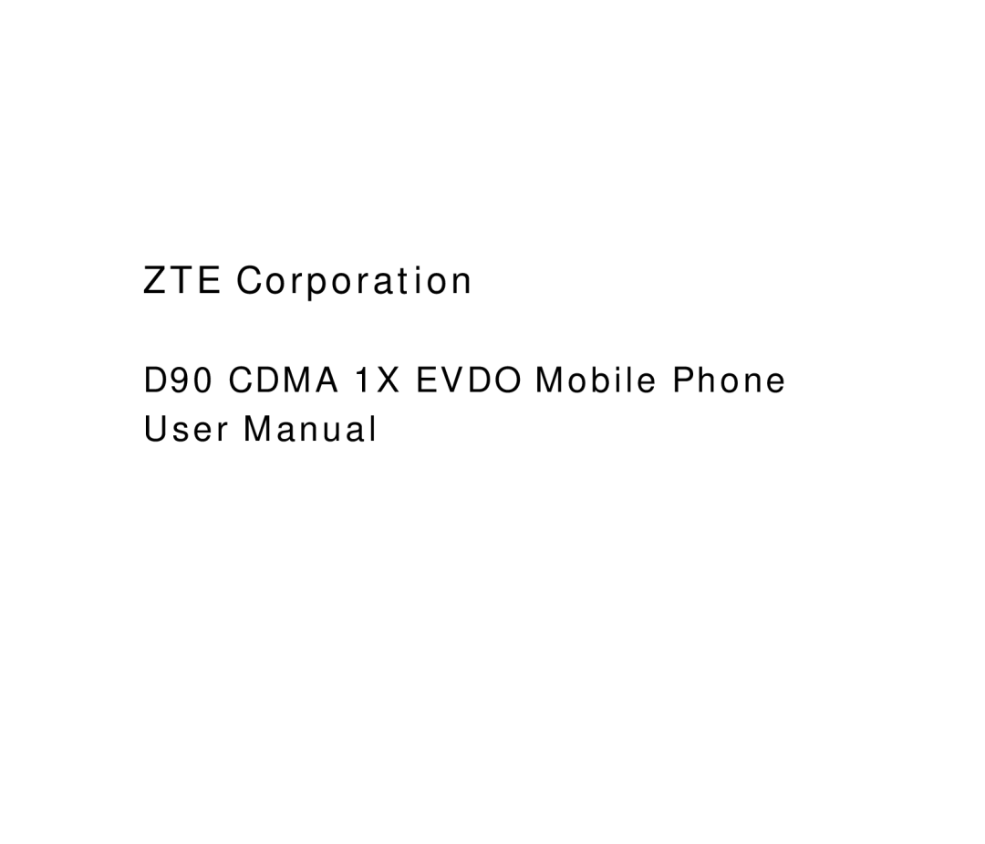 ZTE D90 user manual ZTE Corporation 