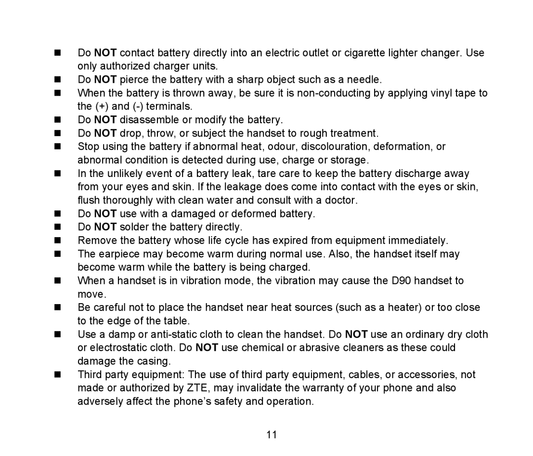 ZTE D90 user manual 