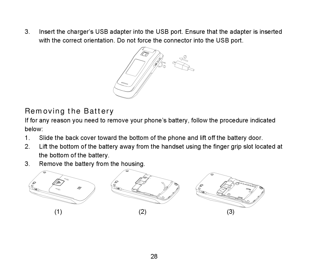 ZTE D90 user manual Removing the Battery 