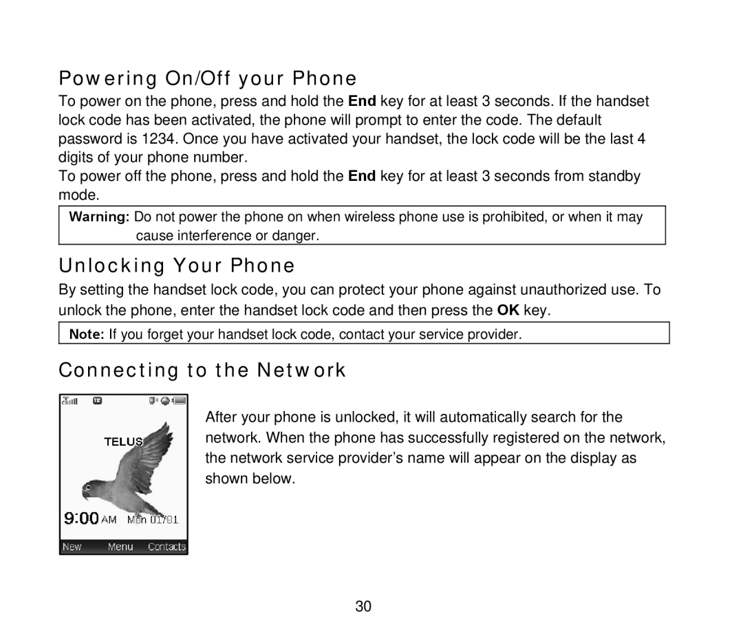 ZTE D90 user manual Powering On/Off your Phone, Unlocking Your Phone, Connecting to the Network 