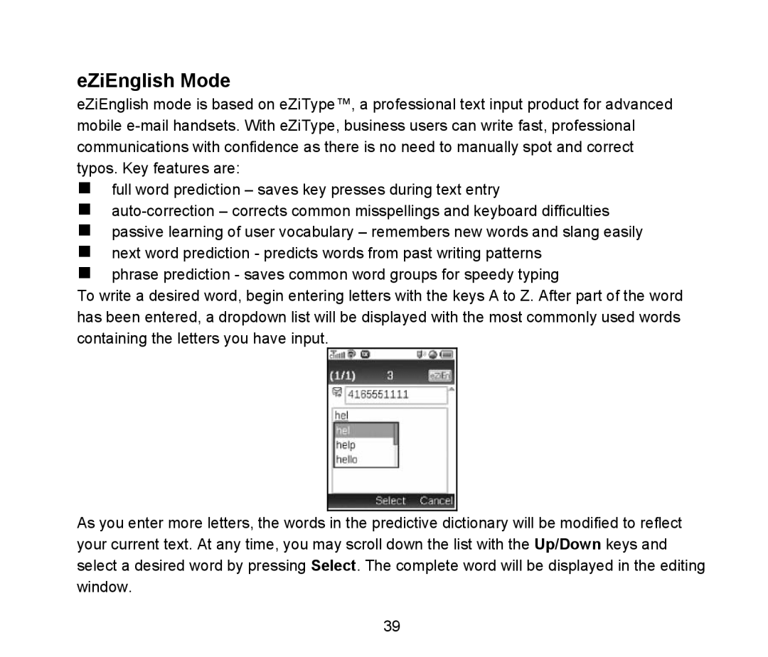 ZTE D90 user manual EZiEnglish Mode 