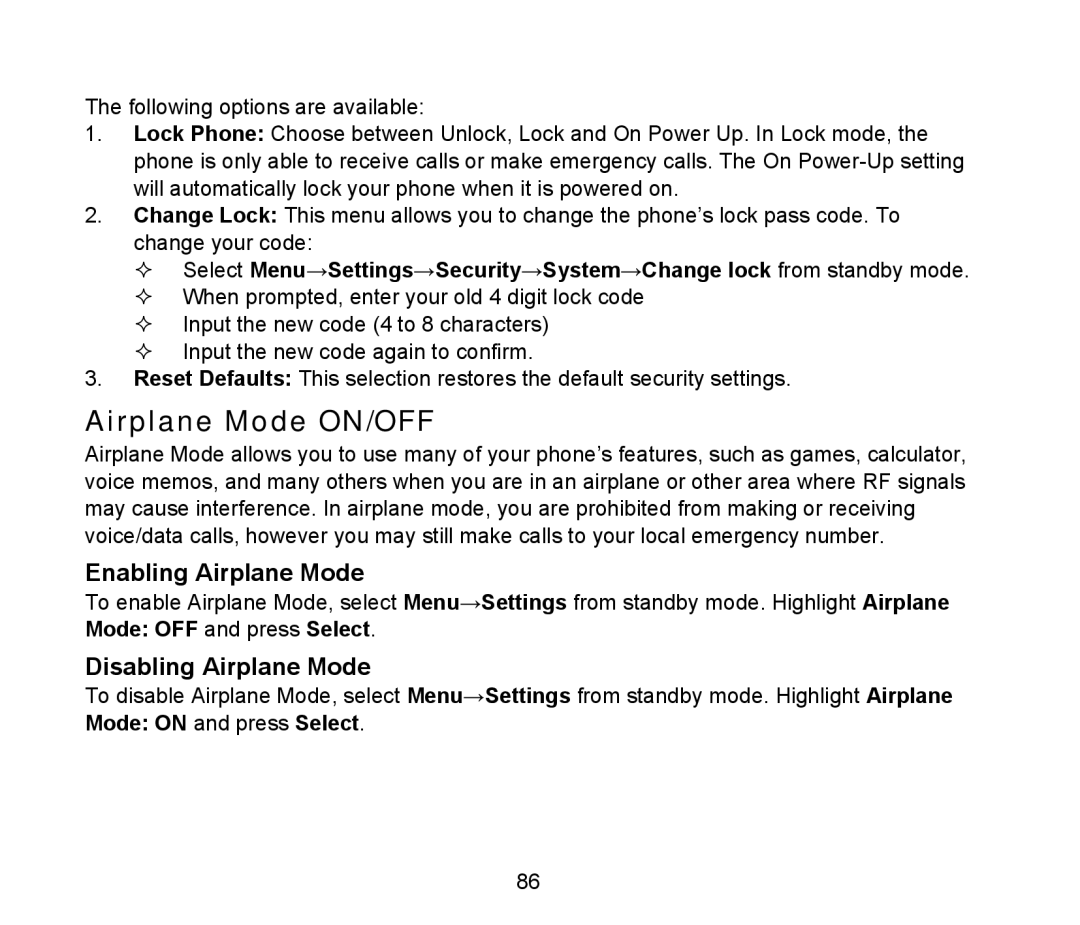 ZTE D90 user manual Airplane Mode ON/OFF, Enabling Airplane Mode, Disabling Airplane Mode 