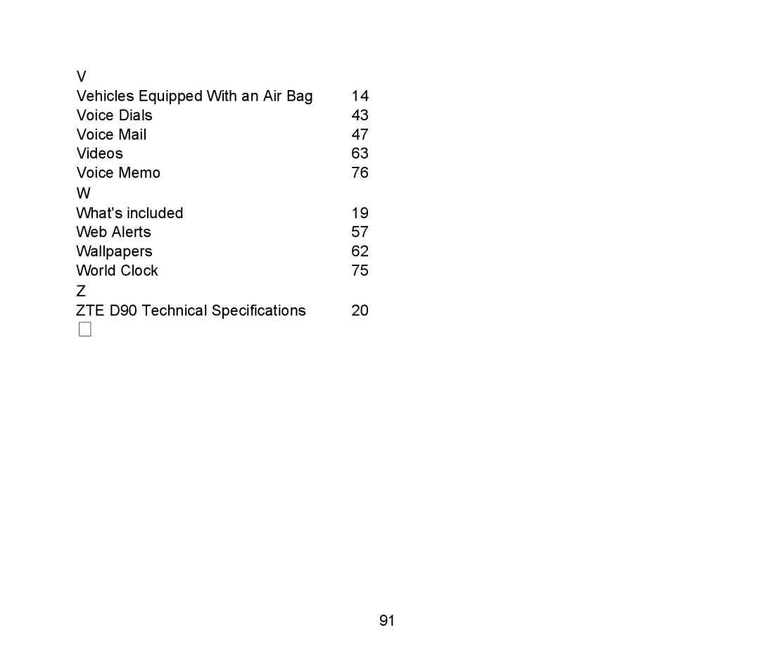 ZTE D90 user manual 