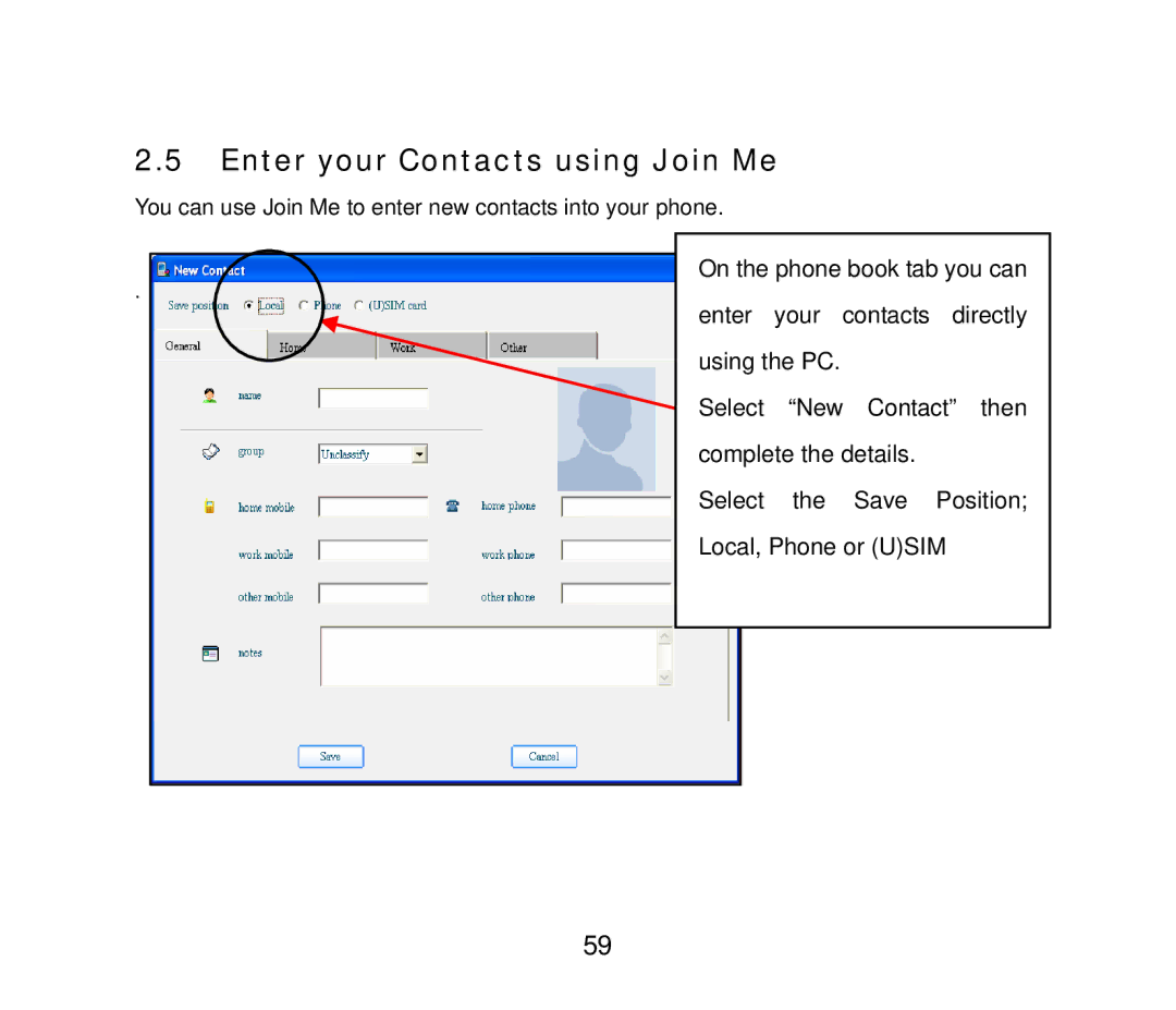 ZTE F858 user manual Enter your Contacts using Join Me 