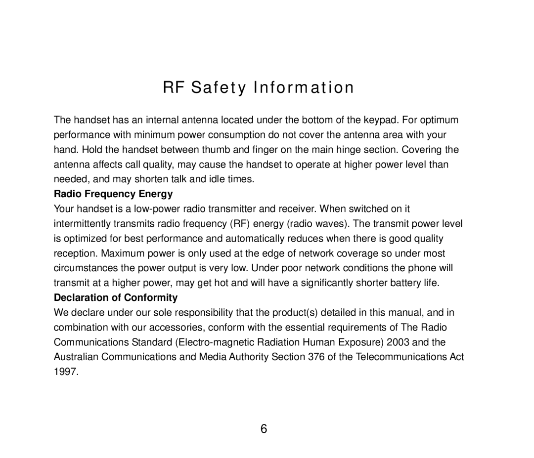 ZTE F858 user manual RF Safety Information, Radio Frequency Energy, Declaration of Conformity 