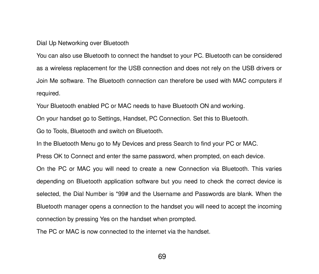 ZTE F858 user manual Dial Up Networking over Bluetooth 