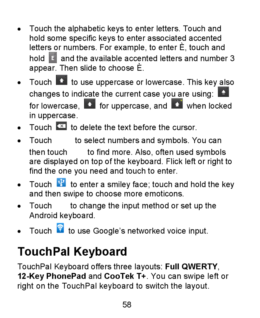 ZTE KIS user manual TouchPal Keyboard 