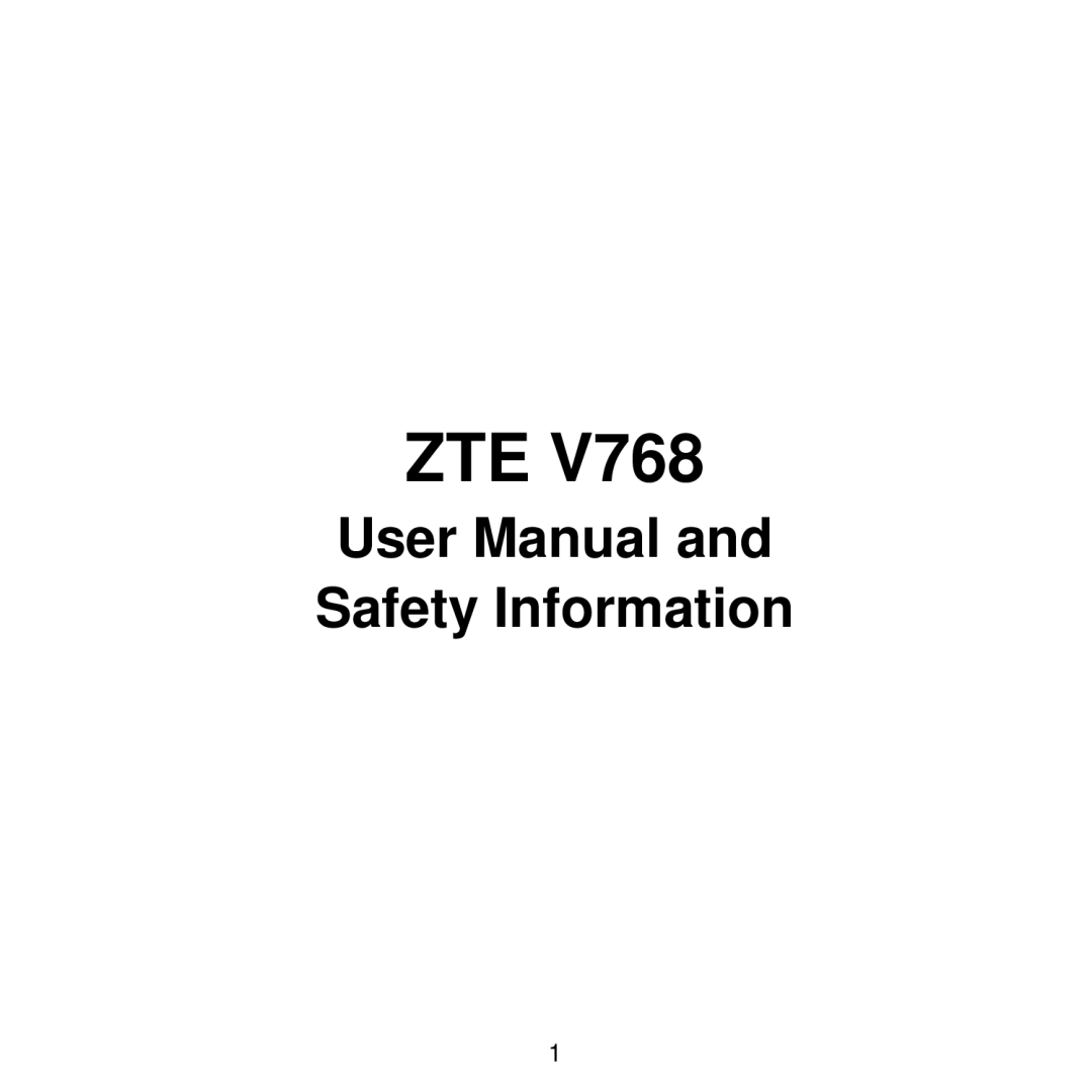 ZTE V768 user manual Zte 