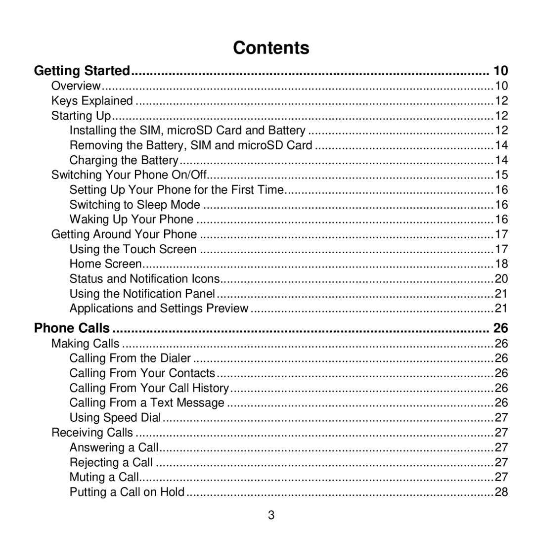 ZTE V768 user manual Contents 