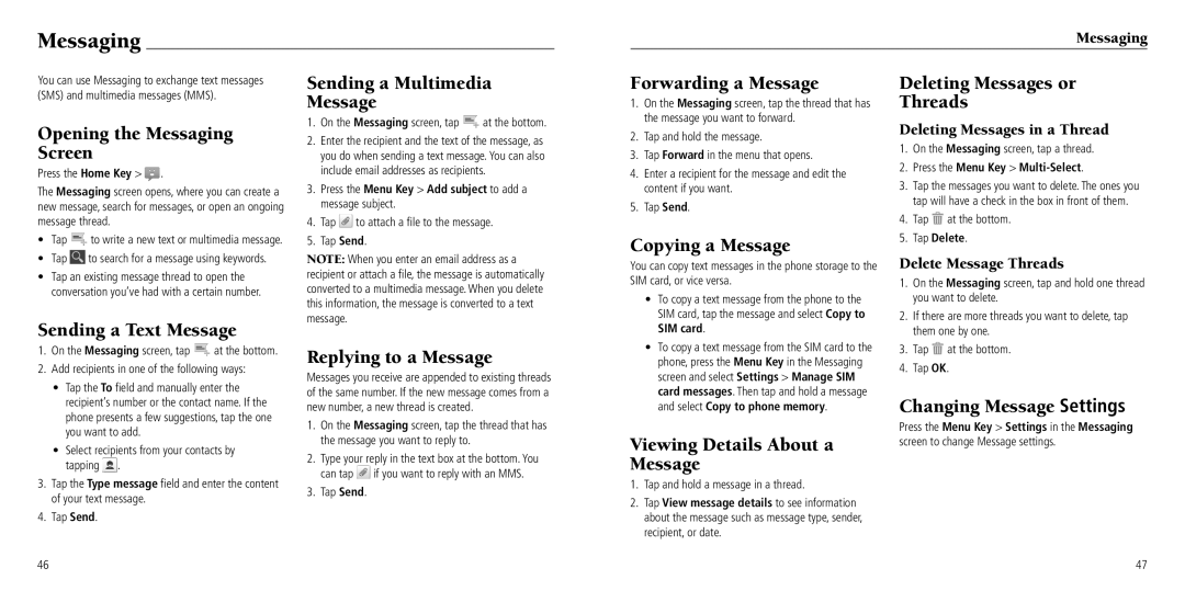 ZTE Z660G user manual Messaging 